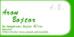 aron bojtor business card